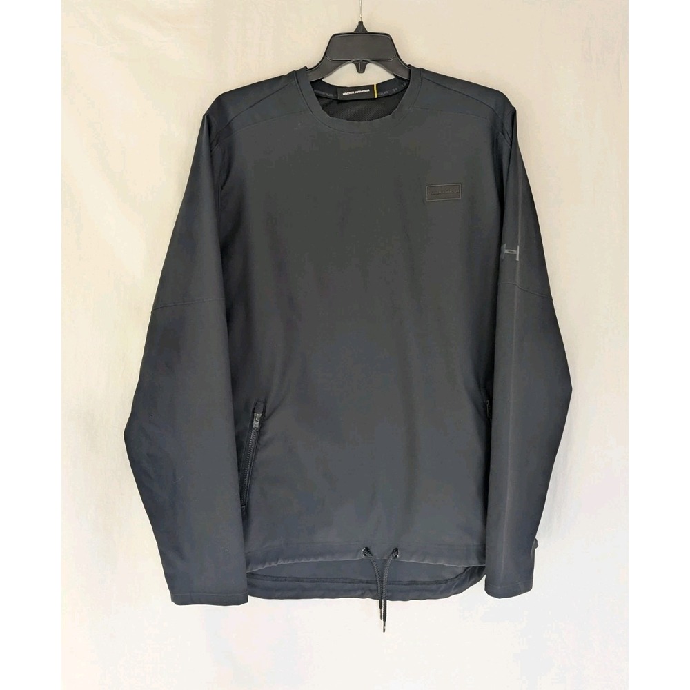 Under Armour Golf Jacket Windbreaker Pullover Adjustable Hem Long Sleeve Navy LS